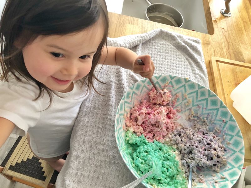 food colouring in cake mixture